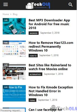 Techola.net on mobile view