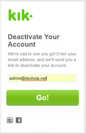 Delete kik account
