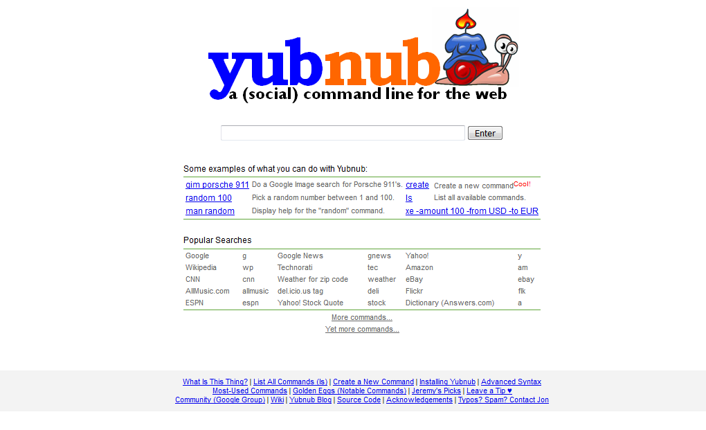 yubnub - Wayback Machine Alternative